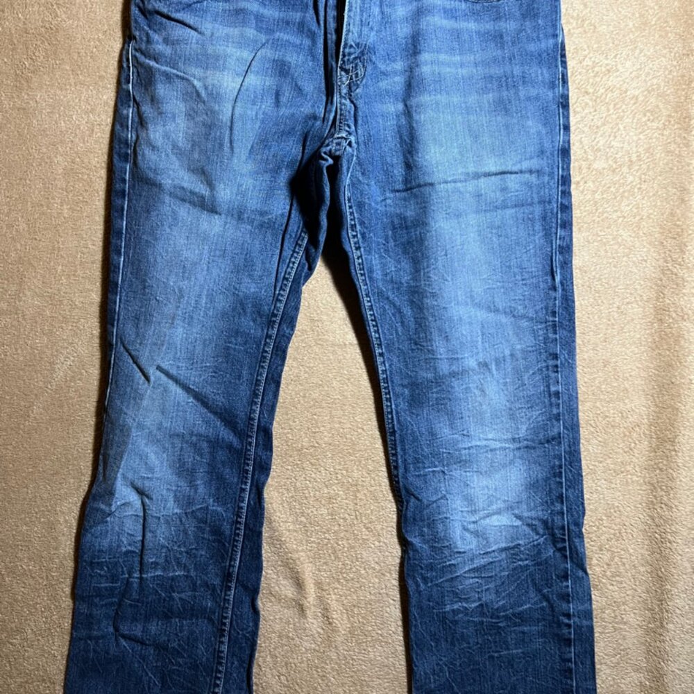 Ecko Unltd Jeans Men 32 Blue Denim White Wash Baggy Hip Hop Skater Y2K Jeans